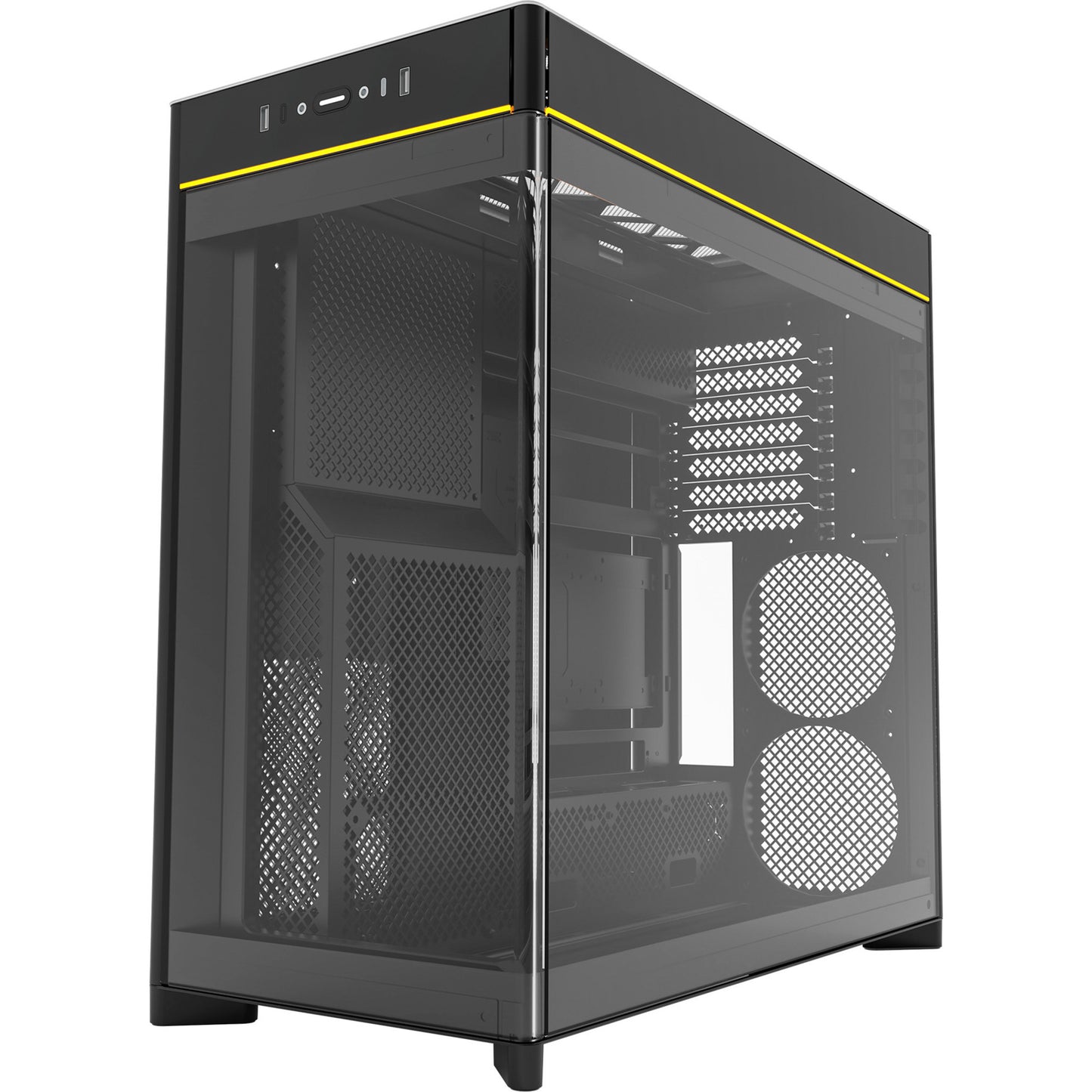Custodia midi tower Montech HS02 (nero | 2x USB-A | 1x USB-C | RGB | vetro temperato)