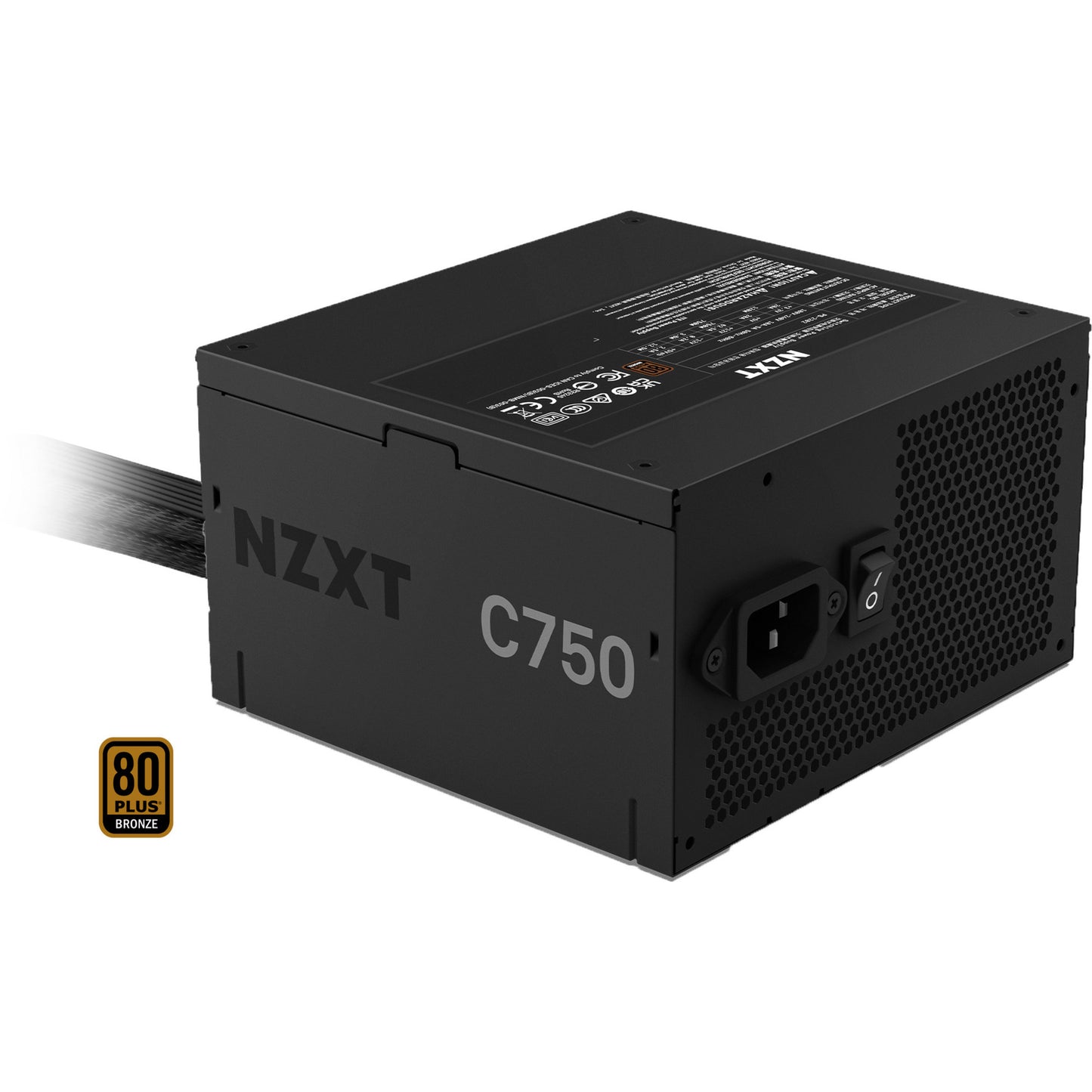 Fuente de alimentación modular nzxt c750 bronce de 750 vatios (negro, 1x 12v-2x6, 4x pcie)