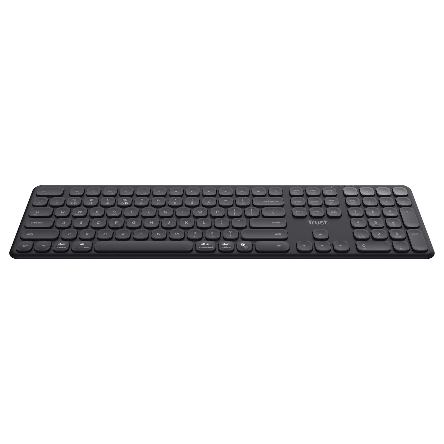 Tastiera wireless Trust vaiya (nera, layout americano, bluetooth 2,4 GHz)