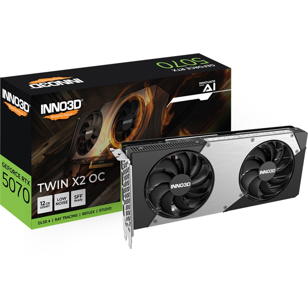 Inno3D N50702-12D7X-195064N GeForce RTX ™ 5070 Twin X2 OC, ATX, 12 GB, GDDR7, 192 bits, 672 GB S