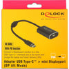 Delock usb-c (male) > mini displayport (female) met pd functie adapter (donkergrijs, 0,2 meter)