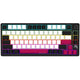 Lorgar kbp7075w, tastiera da gioco (nera, layout americano, logar tossico viola, 75%, rgb, hot-swapable, pbt double-shot, bluetooth 2.4ghz usb)
