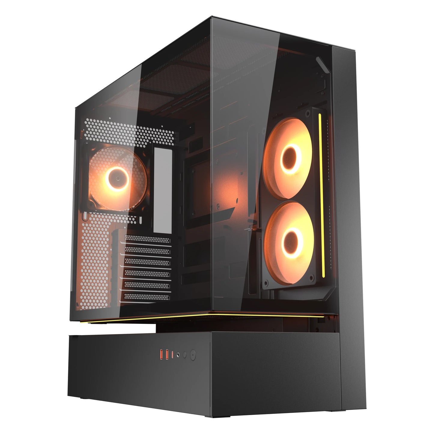 Custodia midi tower Cougar cfv235 (nero | 2x USB-A | 1x USB-C | RGB | vetro temperato)