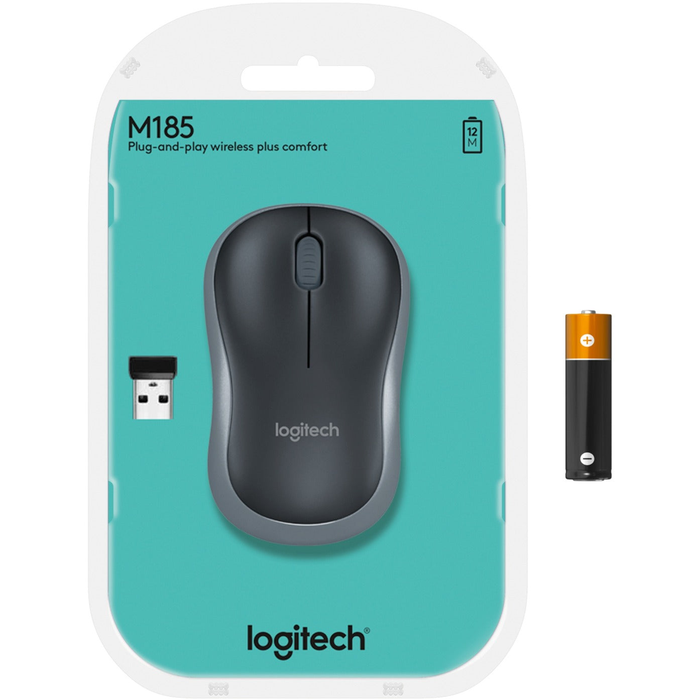 Mouse wireless Logitech m185 (blu, vendita al dettaglio)