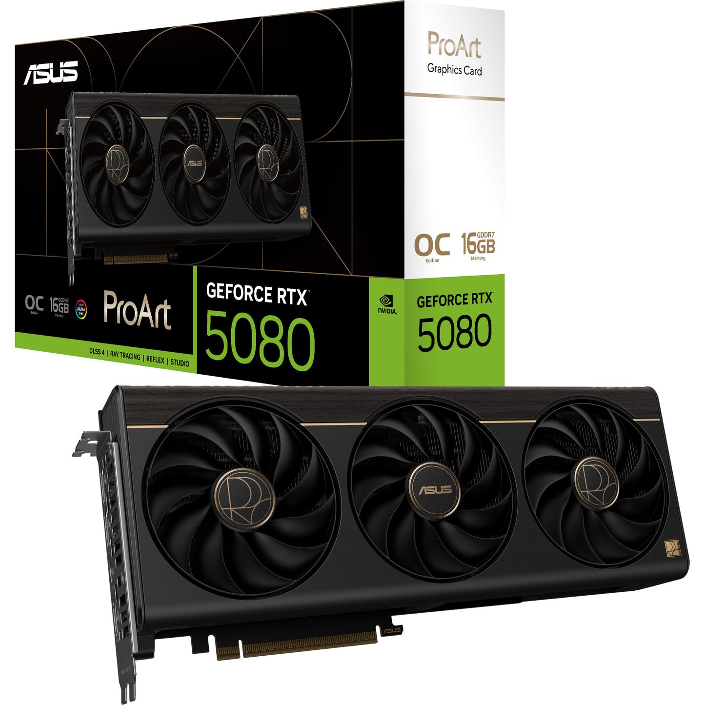 Scheda grafica Asus ProArt GeForce RTX 5080 OC 16G (2x DisplayPort, 1x HDMI 2.1, 1x USB-C, DLSS 4)