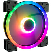 Inter-tech argus rs-141 rgb case fan (zwart, 140 x 140 x 25 mm, pwm) - afbeelding 1