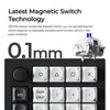 Keychron q0 he qmk teclado numérico inalámbrico personalizado teclado numérico mecánico rgb (negro, diseño estadounidense (qwerty), nebulosa magnética de doble riel gateron, intercambio en caliente, rgb, teclas pbt de doble disparo)