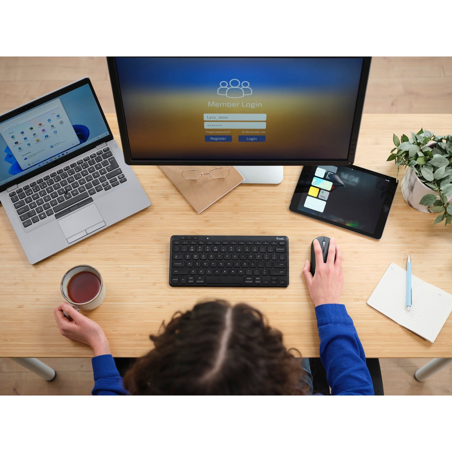 Confiar en lyra compacto teclado inalámbrico