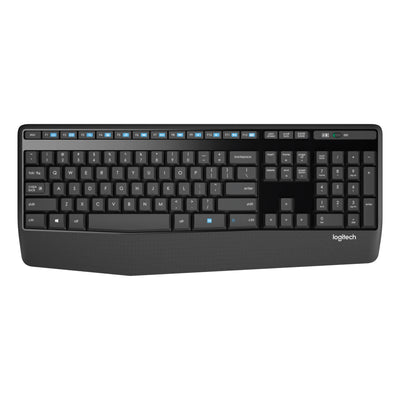 Set desktop combinato tastiera e mouse wireless Logitech mk345 comfort (nero, layout internazionale USA (qwerty), 100%)