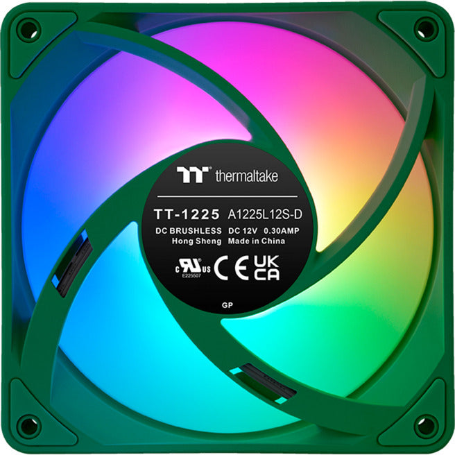 Thermaltake ct120 ex argb sync ventola di raffreddamento per PC racing green (pacchetto da 3 ventole) ventole per case (verde, 3 pezzi, 120 x 120 x 25 mm, pwm)