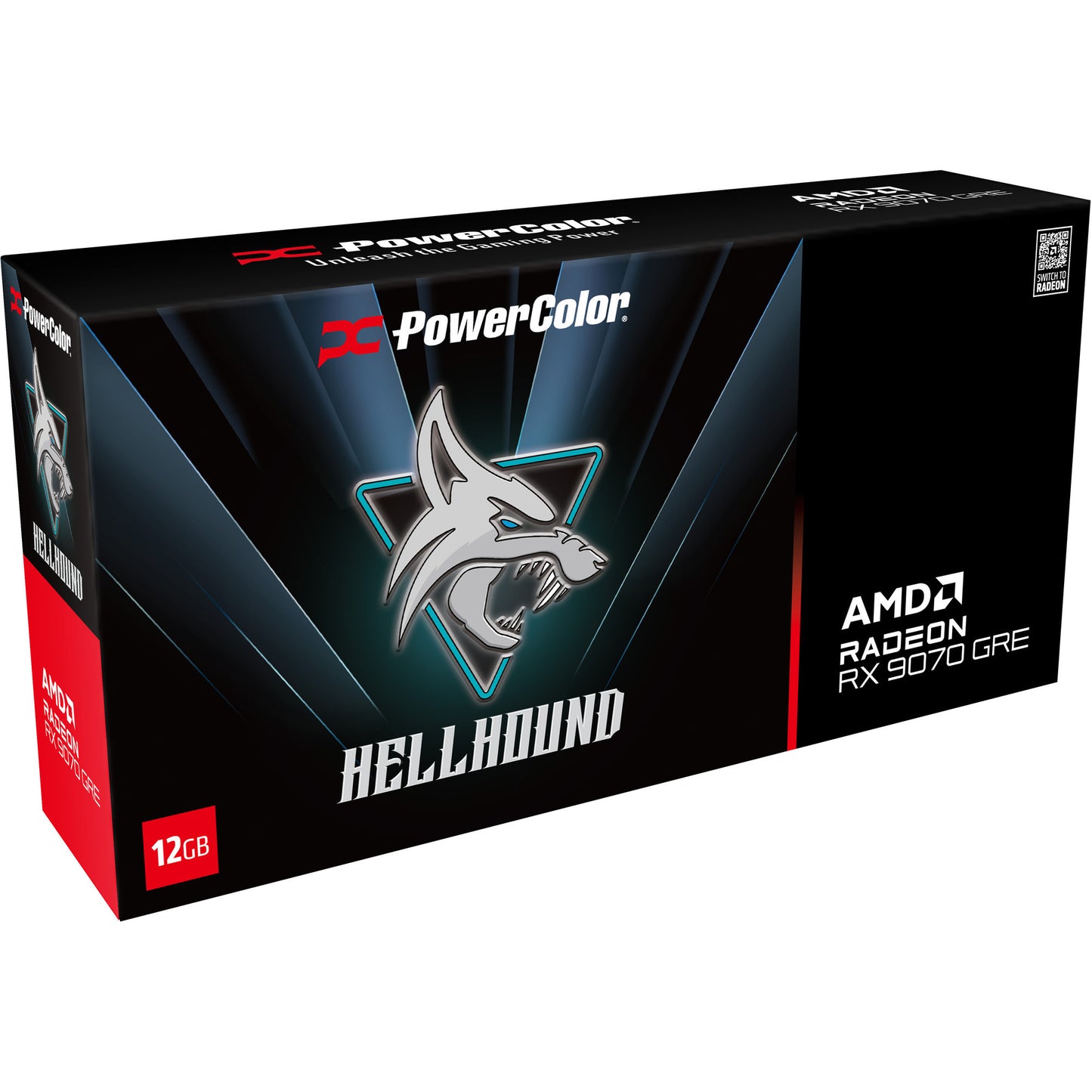 Scheda grafica Powercolor Radeon RX 9070 Gre Hellhound 12GB GDDR6 (nera, RDNA4, 3x Display Port, 1x HDMI 2.1)