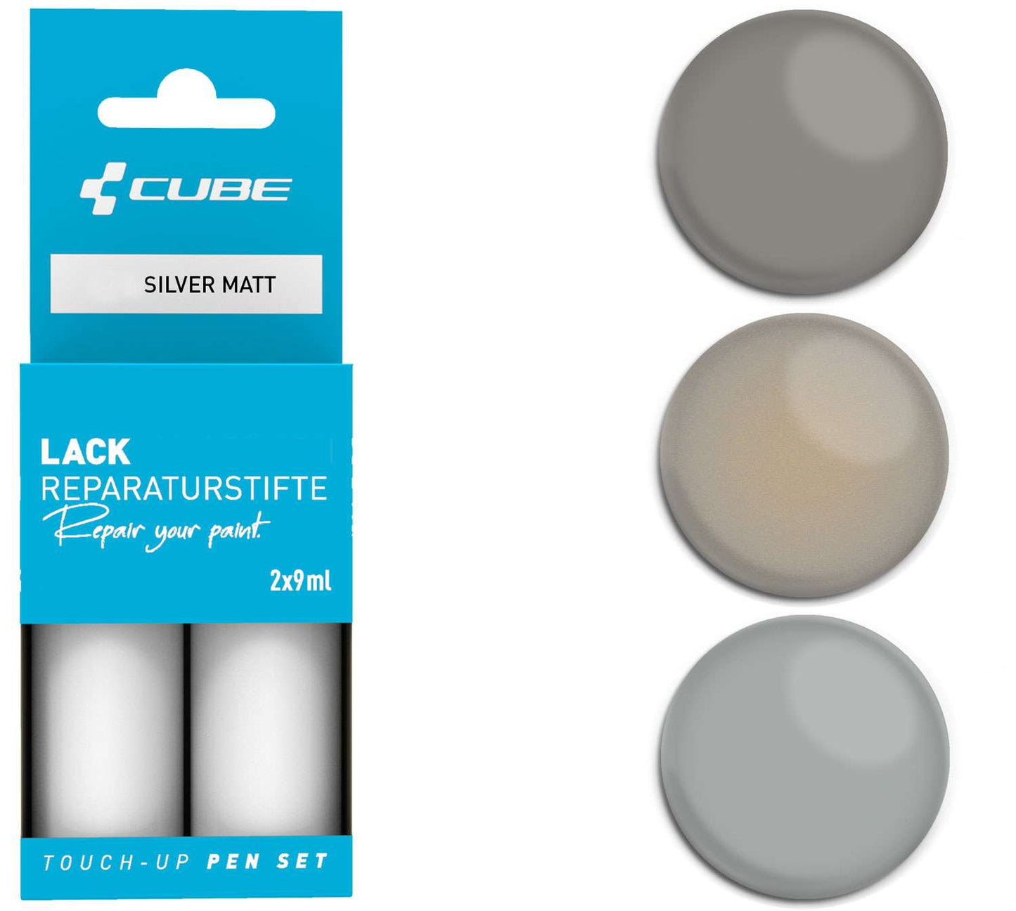 Juego de rotuladores de retoque Cube plateado mate