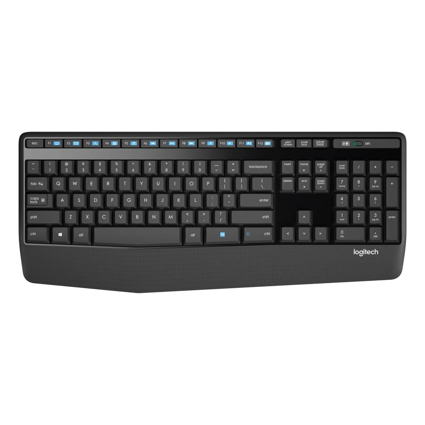 Set desktop combinato tastiera e mouse wireless Logitech mk345 comfort (nero, layout internazionale USA (qwerty), 100%)