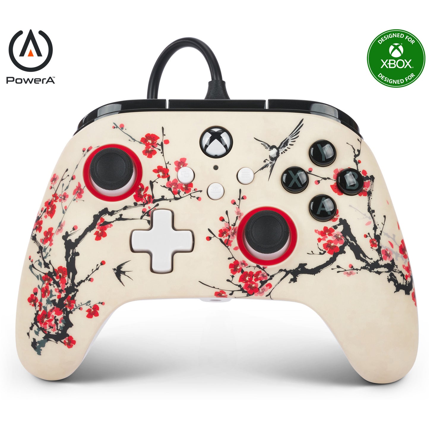 Controller Powera Advantage con cavo per xbox serie x|s - Warrior's Nirvana (magnolia white, xbox serie x|s, xbox one, PC)