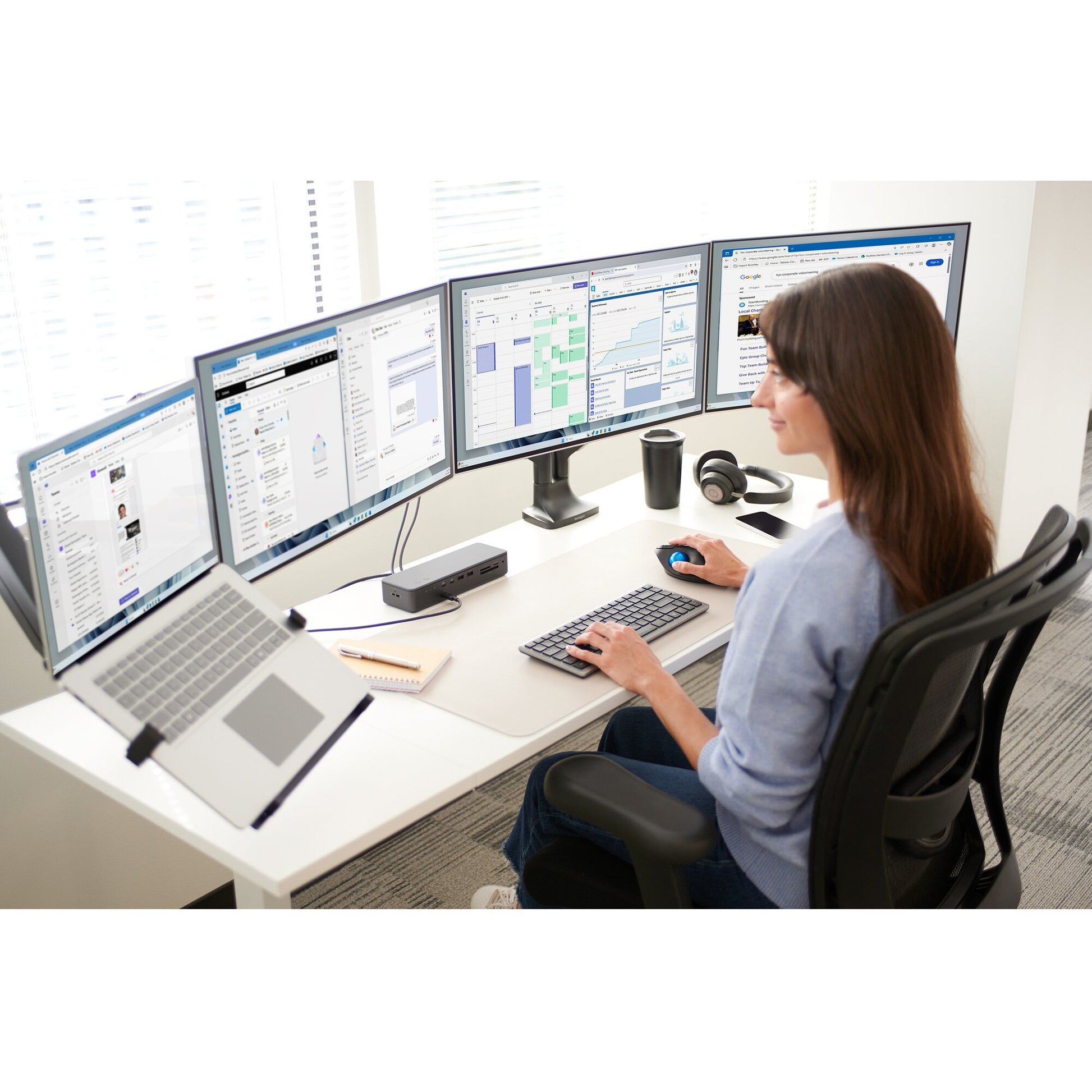 Tastiera compatta multidispositivo ricaricabile Kensington KB435 EQ (grigia, layout internazionale USA (QWERTY), interruttori a forbice, 80% (TKL), USB, 2,4 GHz, Bluetooth 5.4)