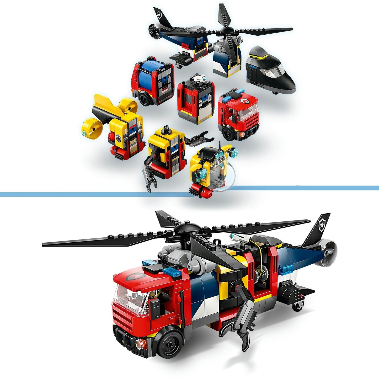 LEGO LEGO CITY 60462 helicóptero, camión de bomberos y remezcla de submire