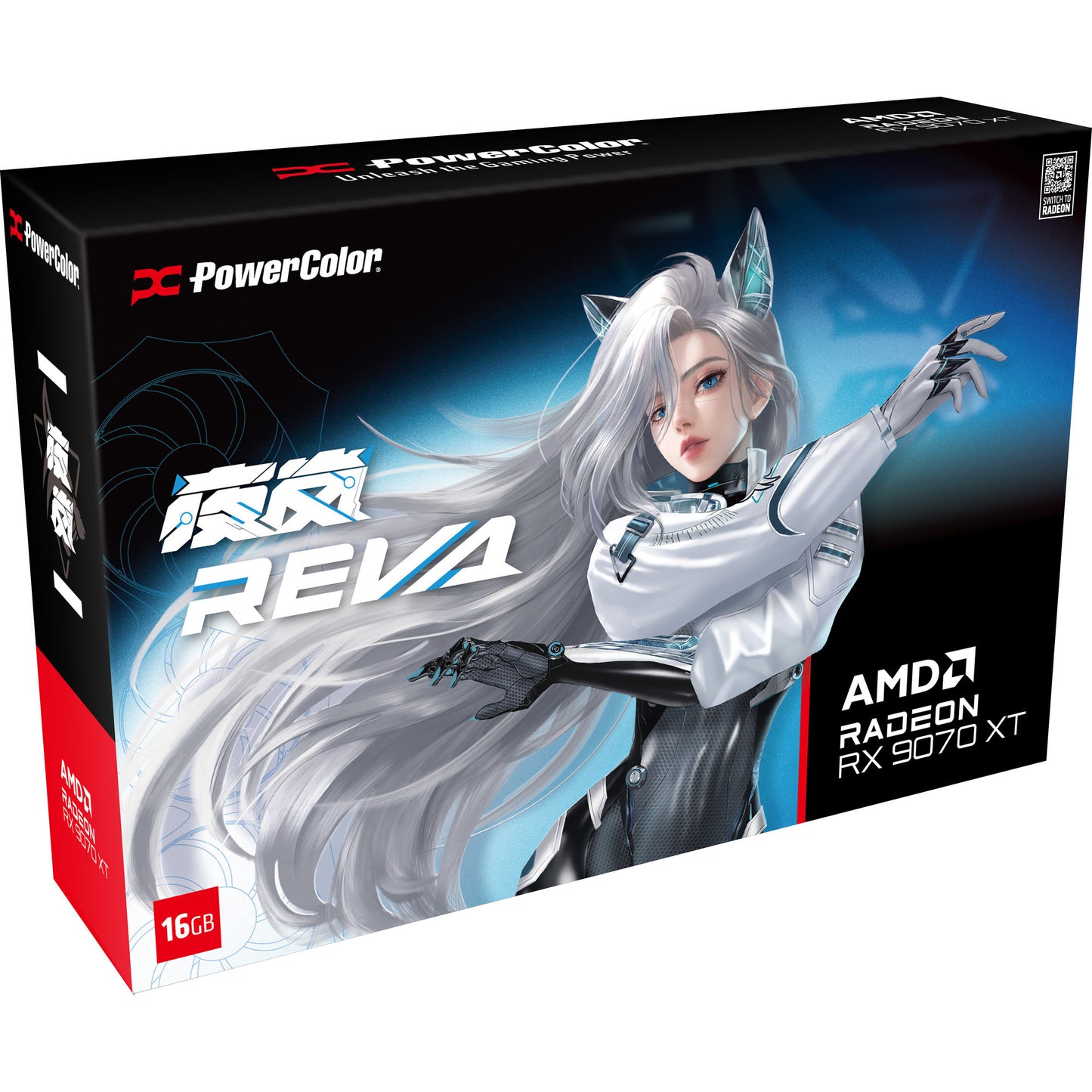 Scheda grafica Powercolor Radeon RX 9070 XT Hellhound Reva16GB in edizione limitata (bianco nero, RDNA4, GDDR6, 3x display port, 1x HDMI)