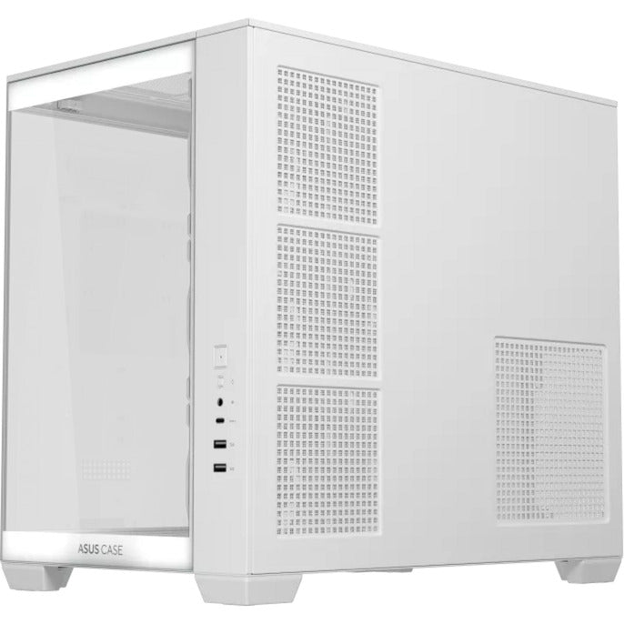 Custodia midi tower Asus a32 plus (bianco | 2x USB-A | 1x USB-C | RGB | vetro temperato)
