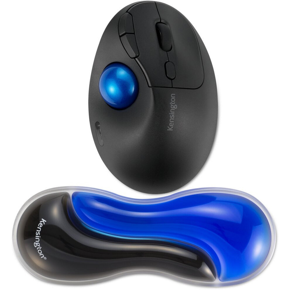 Poggiapolsi Kensington slim duo gel mouse trackball supporto per polso (blu nero)
