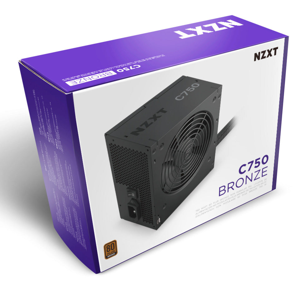 Fuente de alimentación modular nzxt c750 bronce de 750 vatios (negro, 1x 12v-2x6, 4x pcie)