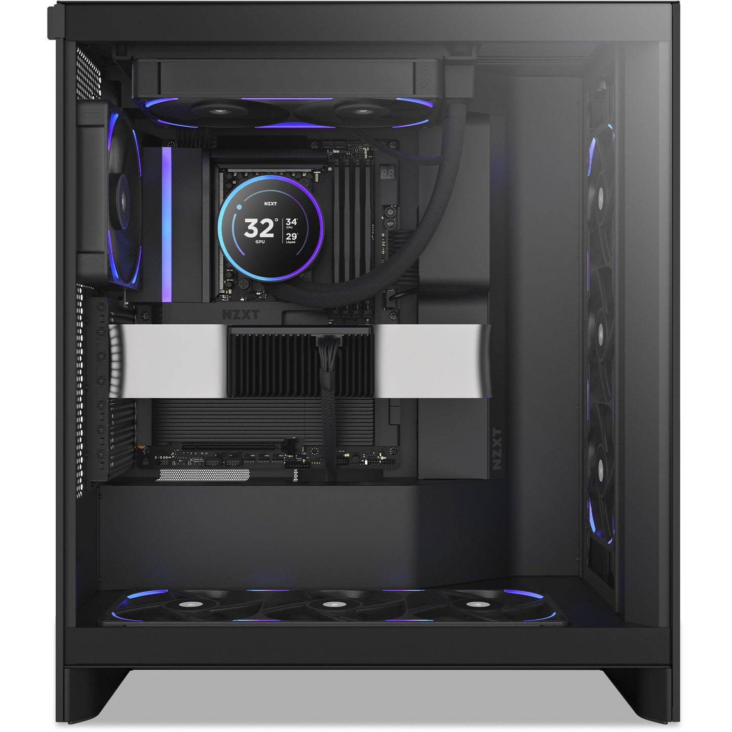 Ventiladores de caja nzxt f240x rgb (negro, 2 piezas, 240 x 120 x 30 mm, pwm)