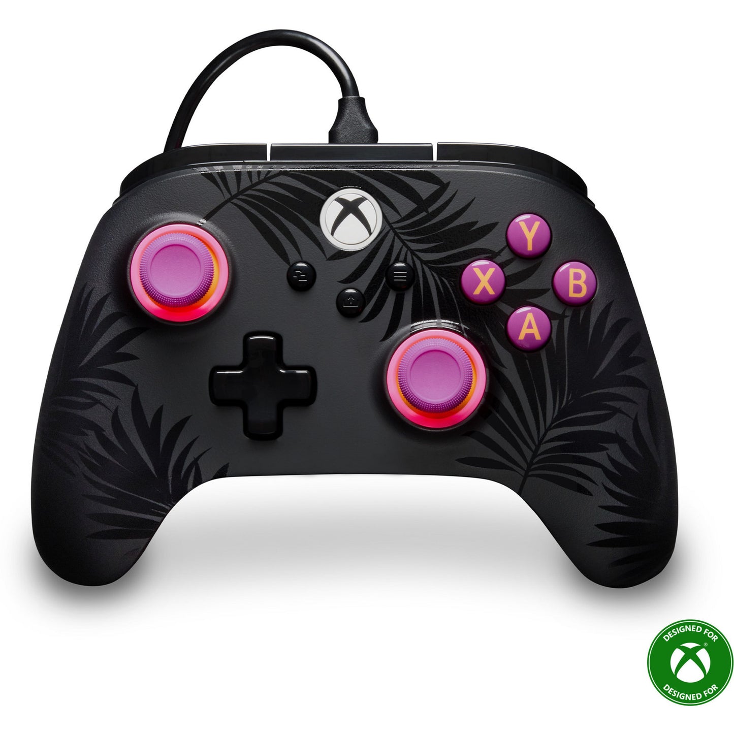 Vantaggio Powera plus controller cablato per xbox serie x|s - palme al chiaro di luna (rosa, xbox serie x|s, xbox one, PC)
