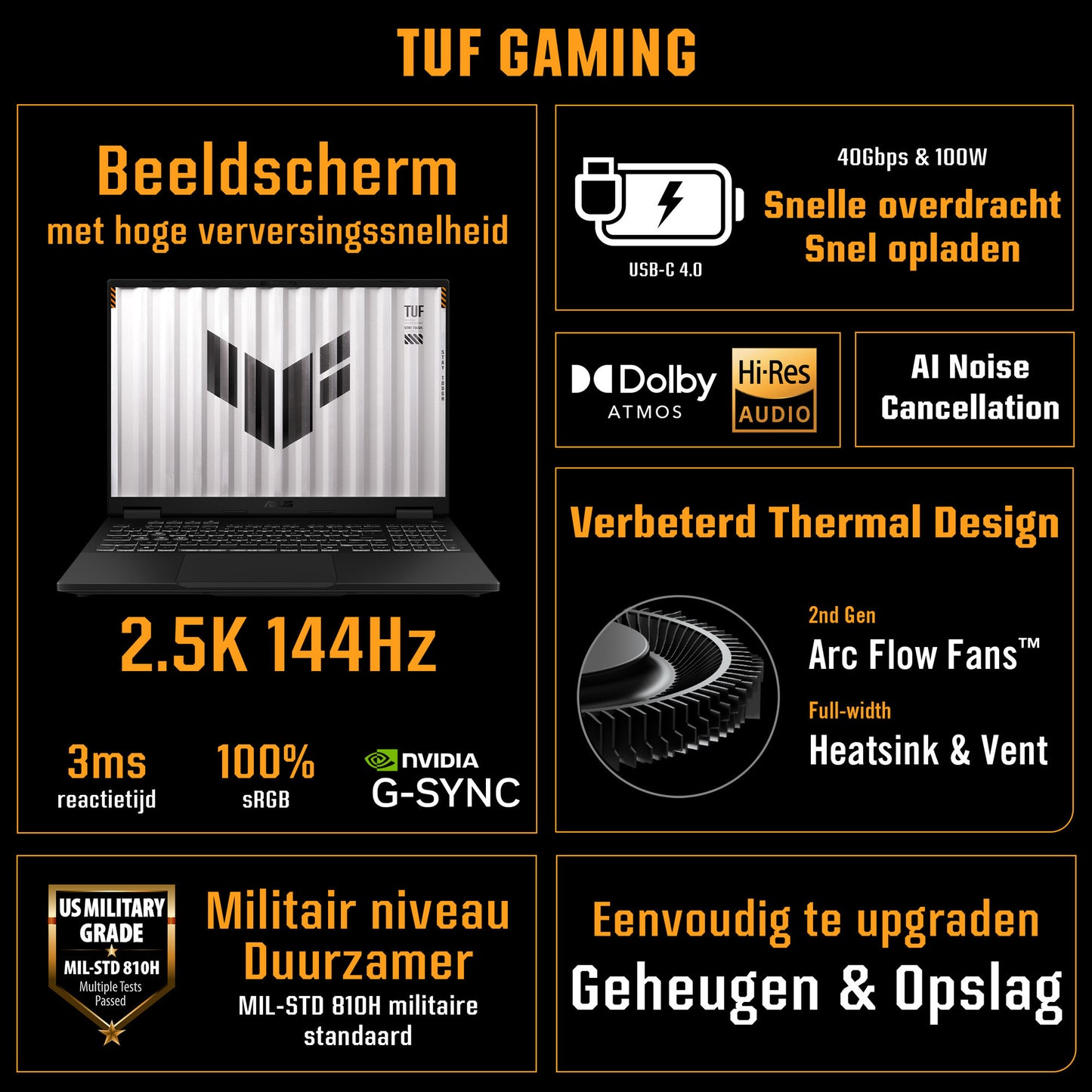 Asus tuf gaming a18 fa808up-s8022w 18 copilot+ laptop da gioco (nero grigio | r7 260 | rtx 5070 | 32 GB | 1 TB SSD)