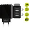 Goobay 4-way usb charger (30 w) (zwart)