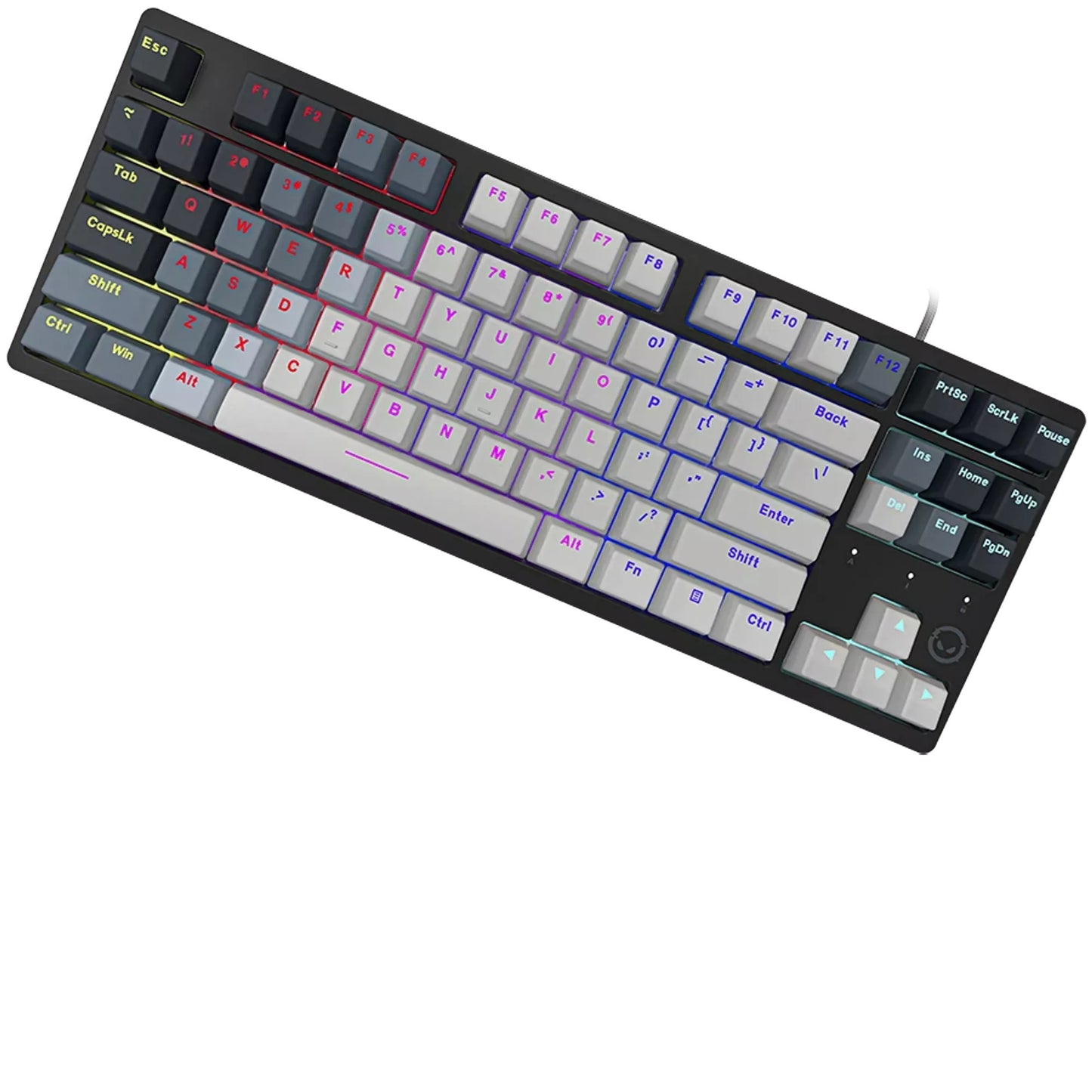 Lorgar azar 514tkl, teclado para juegos (blanco, diseño estadounidense, logar dream, tkl, rgb)