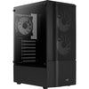 Aerocool quantum mesh v3 midi tower behuizing (zwart grijs | 3x usb-a | rgb | window)