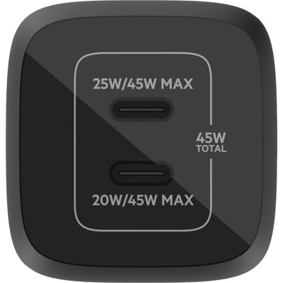 Belkin BoostCharge Pro 2-poort USB-C Gan Wall Carger con P
