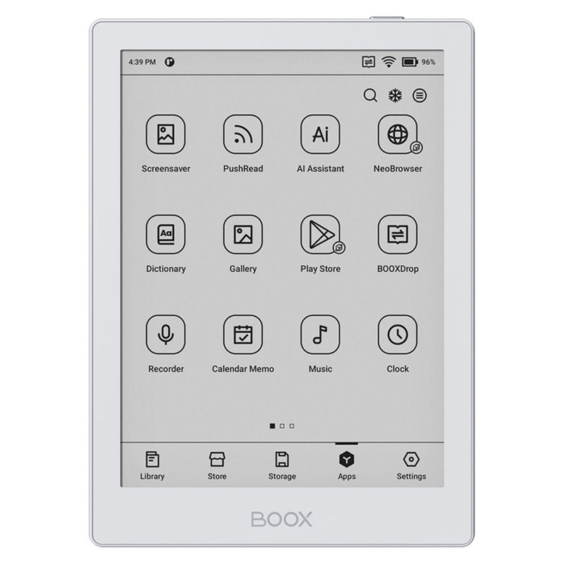 Boox go 6 e-reader (wit, 2 gb | 32 gb | android 11)