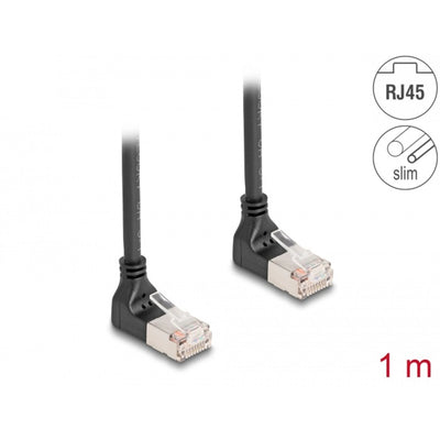 Delock RJ45 Cable de red Cat.6A S FTP Slim 90 ° hacia arriba