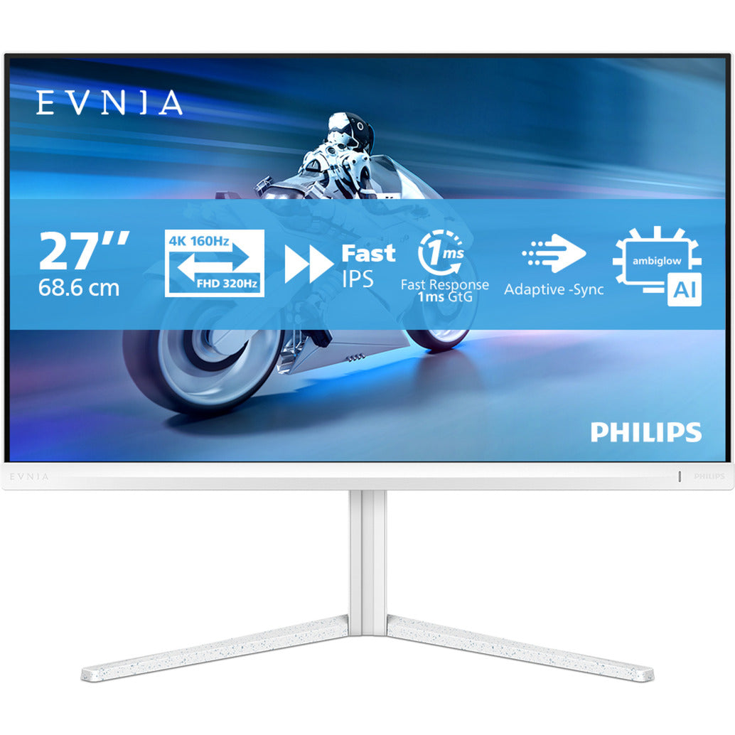 Monitor da gioco Philips Evnia 27m2n5901a 27 4k UHD (bianco, 2x HDMI, porta display, 2x USB-A, USB-B, USB-C, 160 Hz 320 Hz)