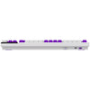 Lorgar kbp70tklw, teclado para juegos (blanco, diseño estadounidense, logar toxic purple, tkl, rgb, intercambiable en caliente, pbt double-shot, bluetooth 2.4ghz usb)