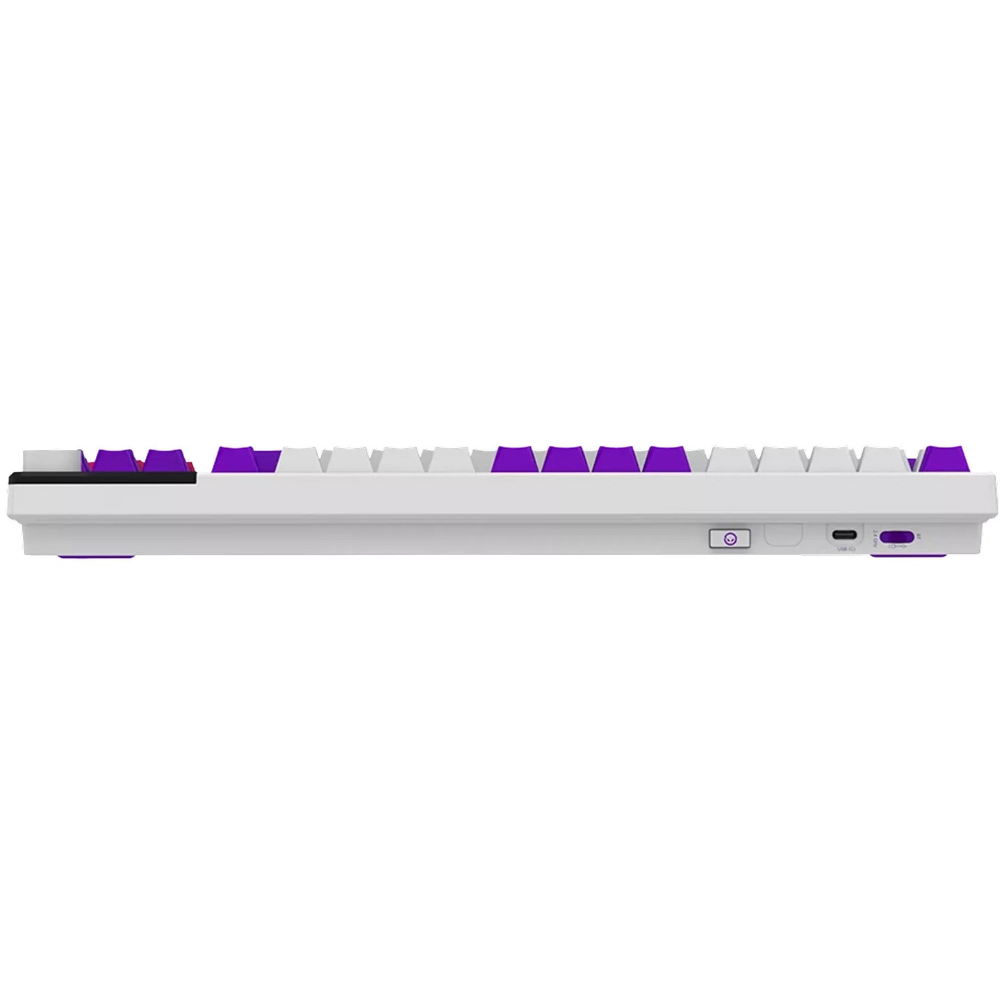 Lorgar kbp70tklw, teclado para juegos (blanco, diseño estadounidense, logar toxic purple, tkl, rgb, intercambiable en caliente, pbt double-shot, bluetooth 2.4ghz usb)