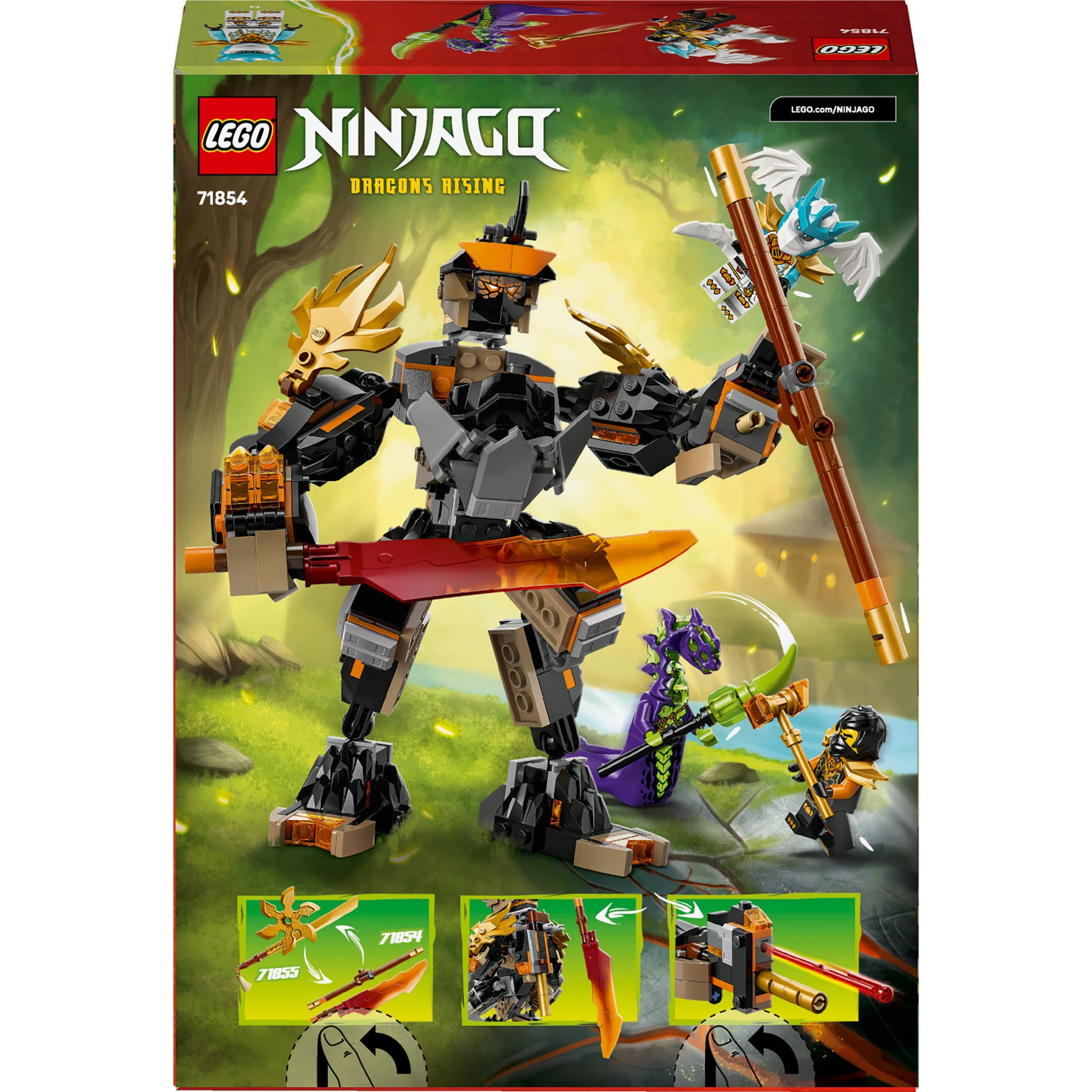 Lego Ninjago 71854 Cole Mission Mech e Dragon Zane