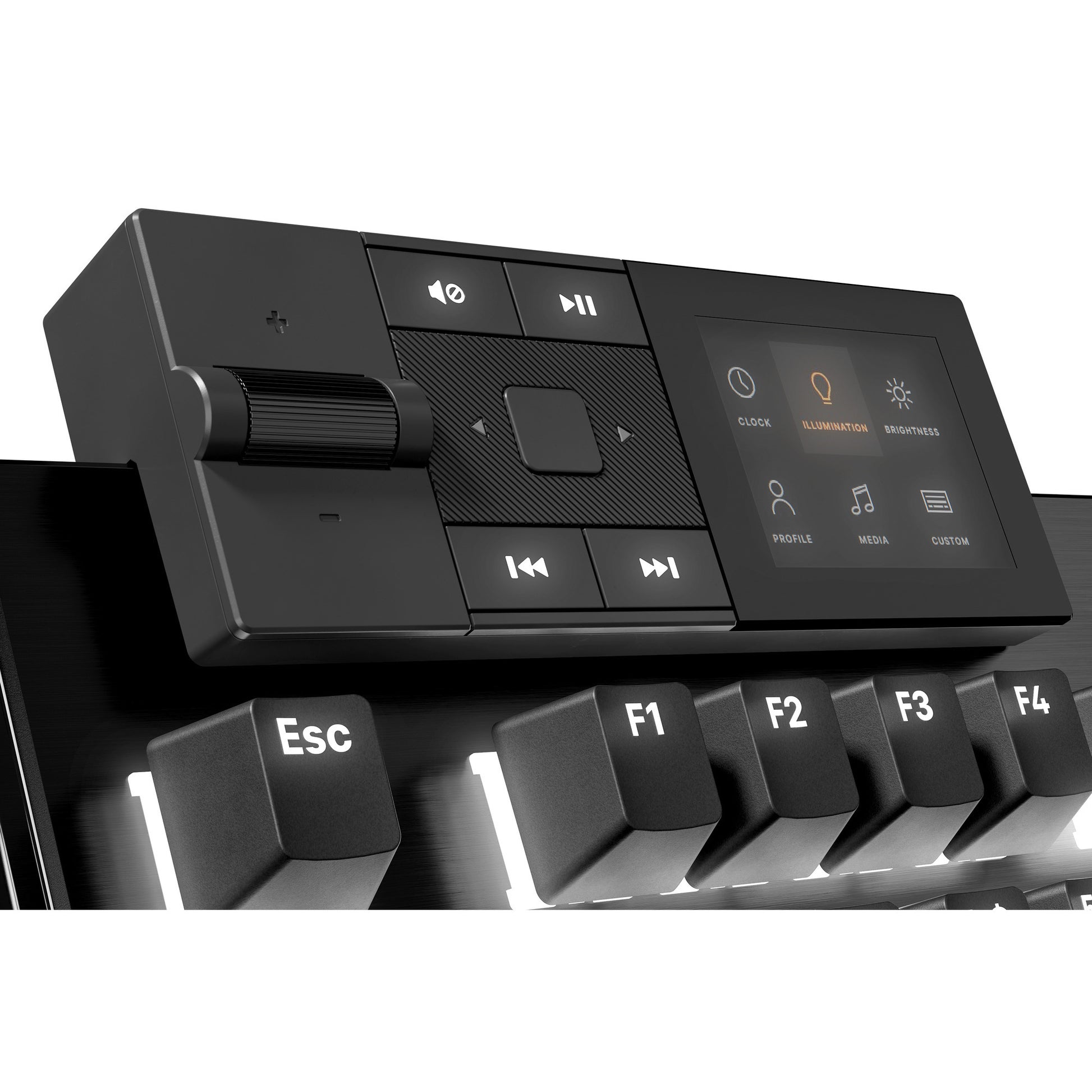 Silenzio! tastiera da gioco meccanica tattile rgb silenziosa con montaggio scuro (nera, layout us (qwerty), tattile silenziosa, 100%, argb, copritasti pbt double-shot, dock multimediale)