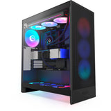 Nzxt h7 flow rgb (2024) midi tower behuizing (zwart | 2x usb-a | 1x usb-c | rgb | tempered glass) - afbeelding 3