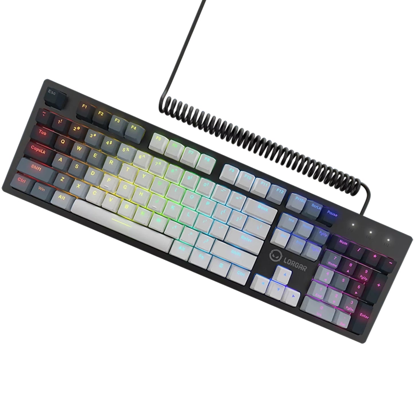 Lorgar azar 514, gaming toetsenbord (wit, us lay-out, logar dream, rgb)