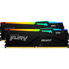 Kingston fury beast rgb 64 gb ddr5-6000 (2x 32 gb) werkgeheugen (zwart, kf560c30bbeak2-64, xmp 3.0, expo 1.1)