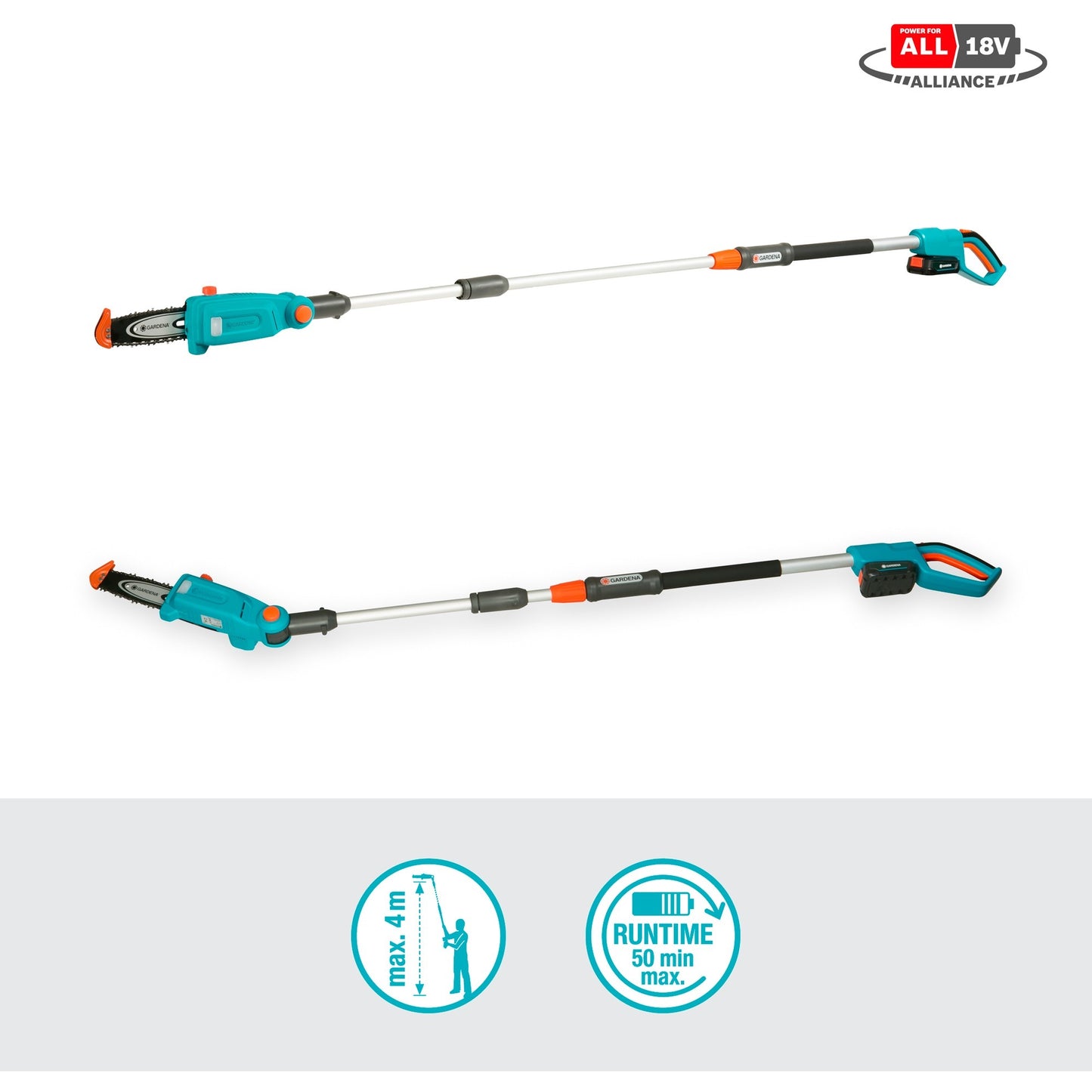 Gardena Battery Telescopic Stray Strayer TCS 20 18 P4A Set