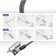 Act connectivity nano laptopslot met sleutels diefstalbeveiliging (grijs, 2 meter) - afbeelding 6