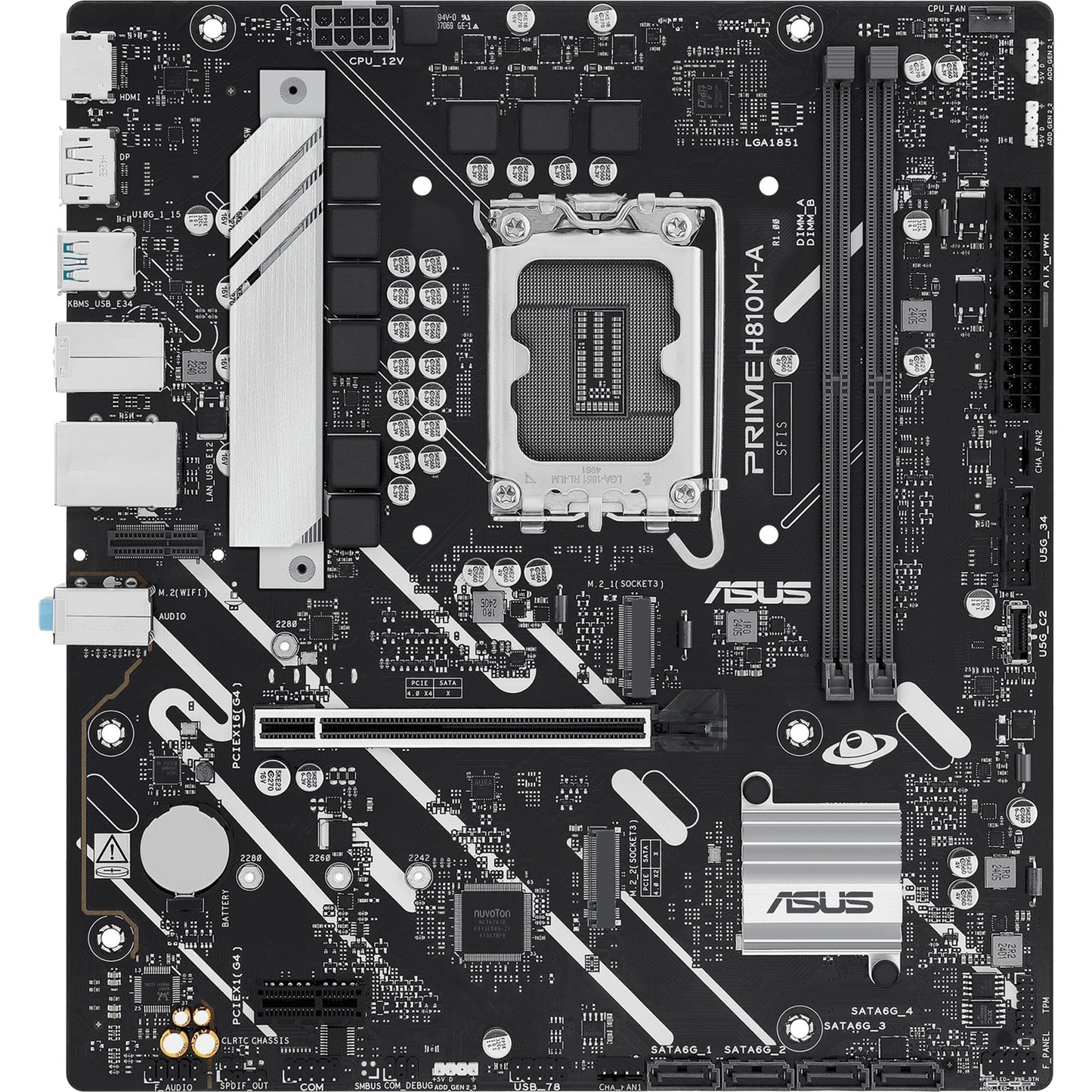 Placa base Asus Prime H810M-A-CSM Socket 1851 (RAID, GB-LAN, Sonido, µATX)