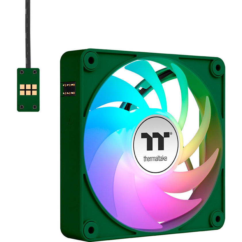 Thermaltake ct120 ex argb sync ventola di raffreddamento per PC racing green (pacchetto da 3 ventole) ventole per case (verde, 3 pezzi, 120 x 120 x 25 mm, pwm)