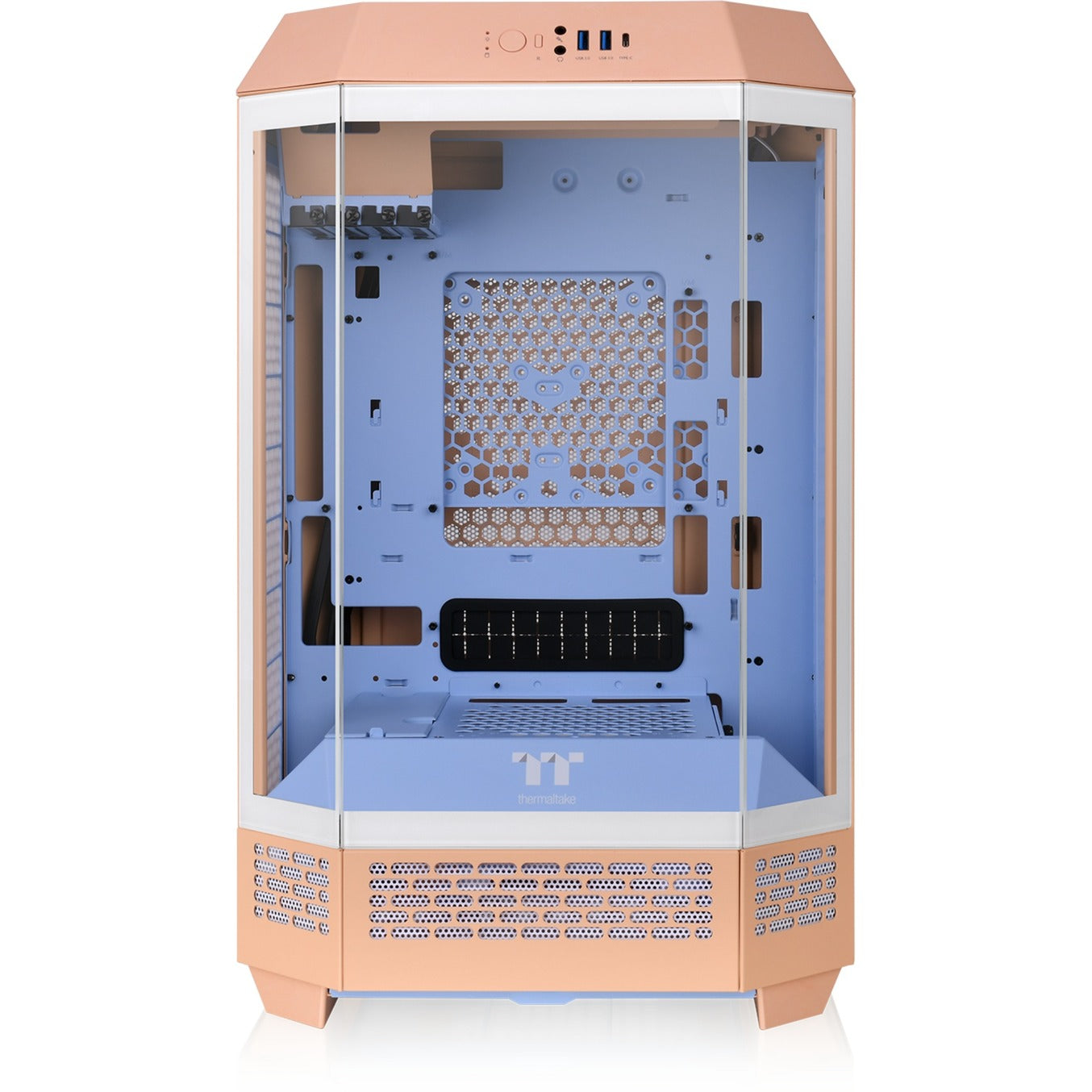 Thermaltake the tower 300 - custodia mini tower color pesca fuzz (pesca | 3x USB-A | vetro temperato)