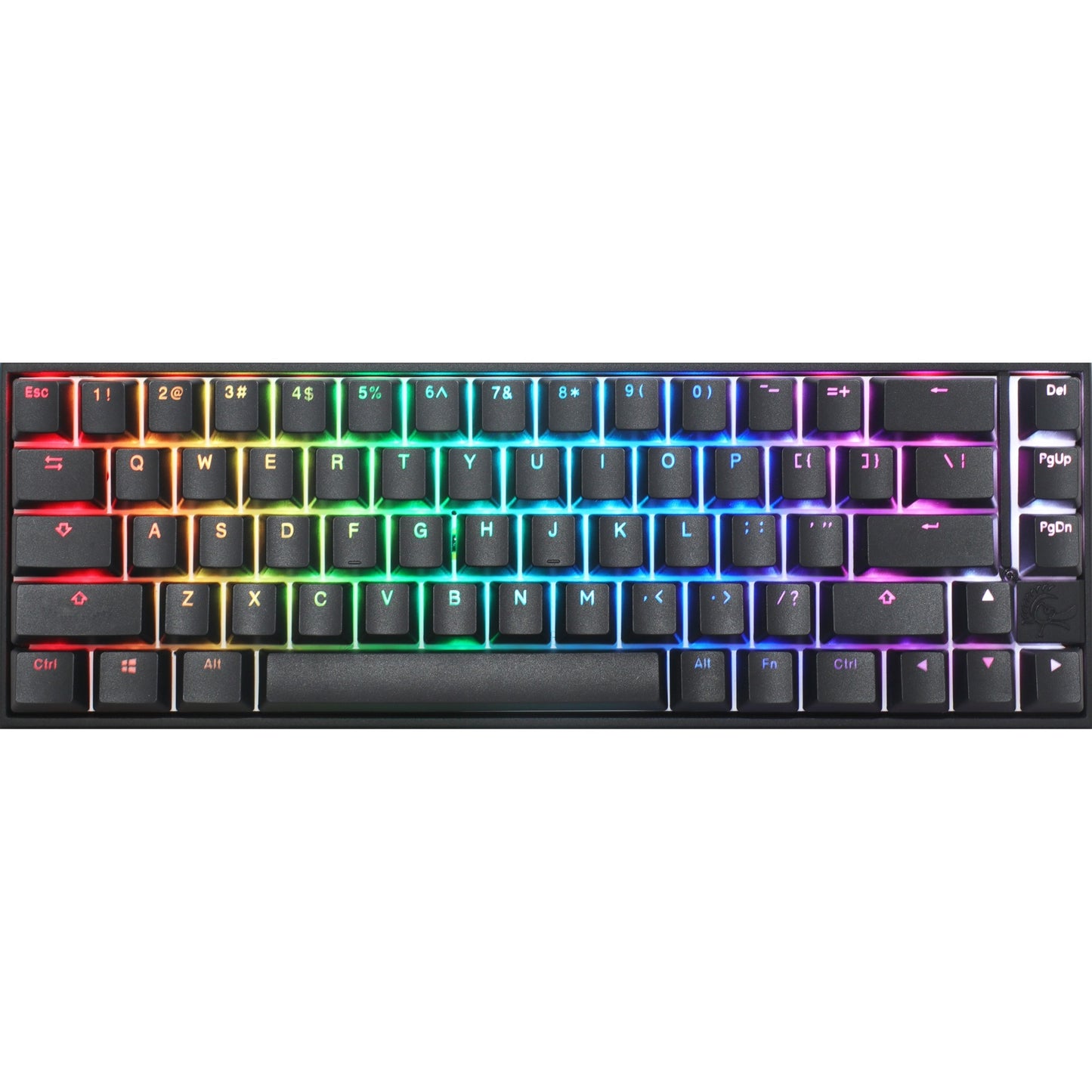 Ducky mecha pro sf, tastiera (nera, layout us, cherry mx speed silver, led rgb, 65%, pbt double-shot)