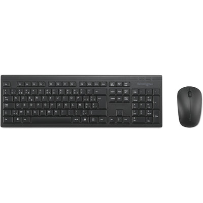 Kensington km150 eq wireless desktop set desktop set (black, us layout (qwerty), membrane, 100%, 1200 dpi)