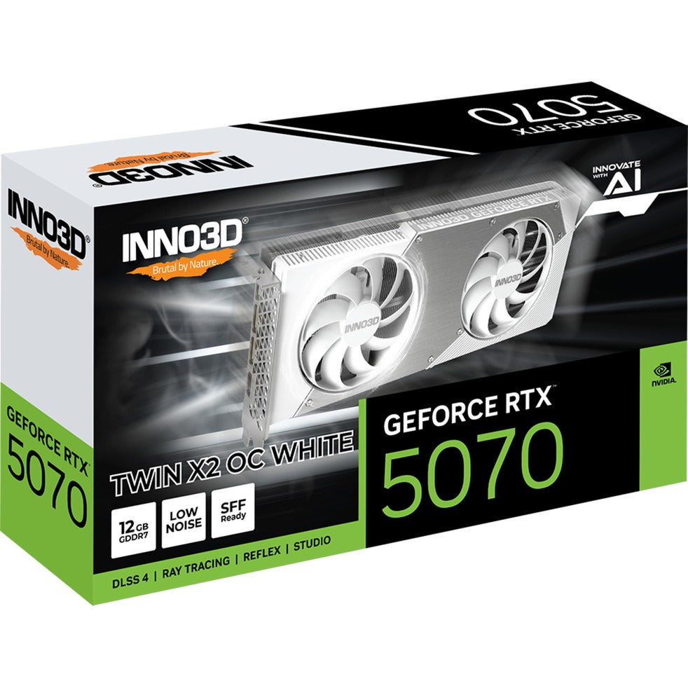 Inno3D N50702-12D7X-195064W GeForce RTX 5070 Twin X2 OC White, 12GB, GDDR7, 192 bits, 28 Gbps, 650W