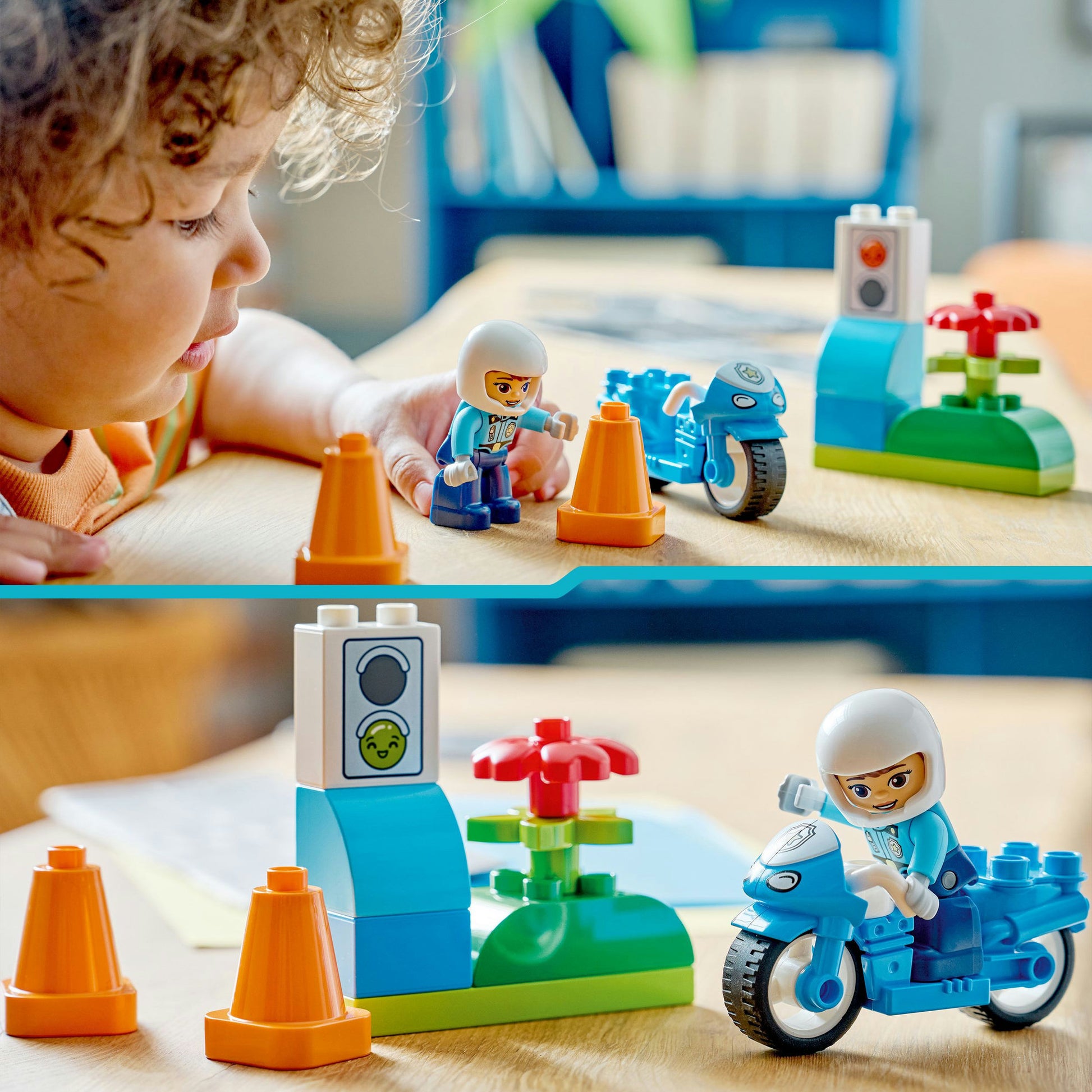 Lego 10471 Duplo Town Motocicletta Blu della Polizia | 2 pezzi